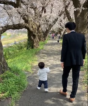 【入園式後】花見しながら散歩する画像